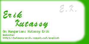 erik kutassy business card
